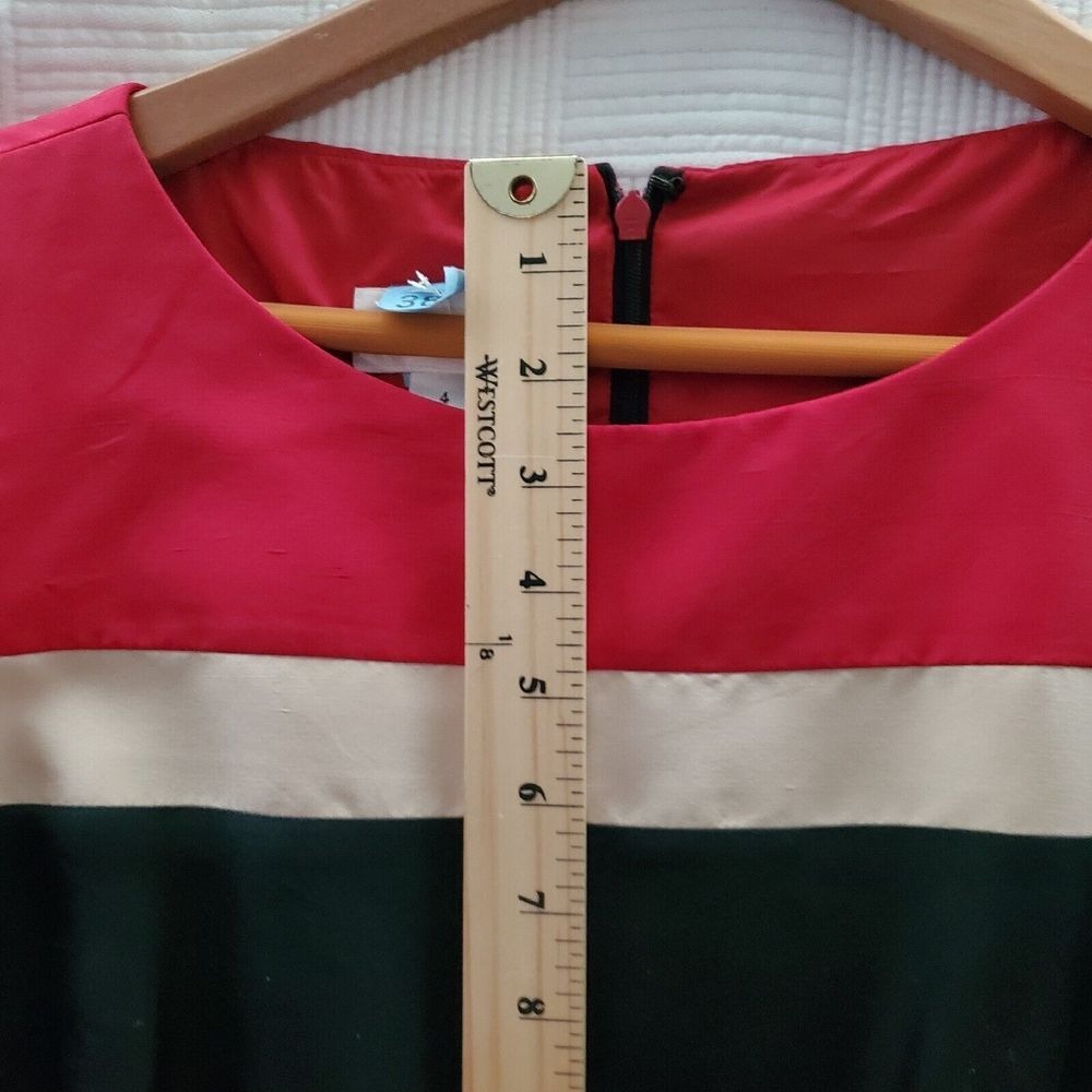 Talbots Dress Women 4 Silk Color Block Sleeveless Lined Office Career Date Night - Picture 9 of 15